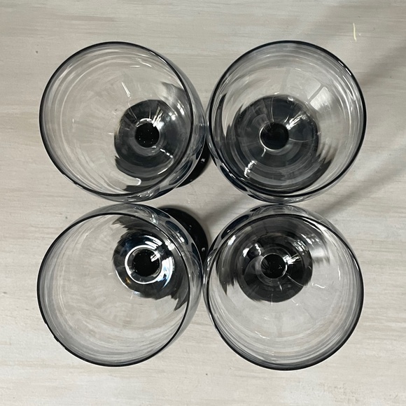 1990s Cristal d'Arques Black Stem Drinkware Set - Set of 8 - Picture 7 of 13